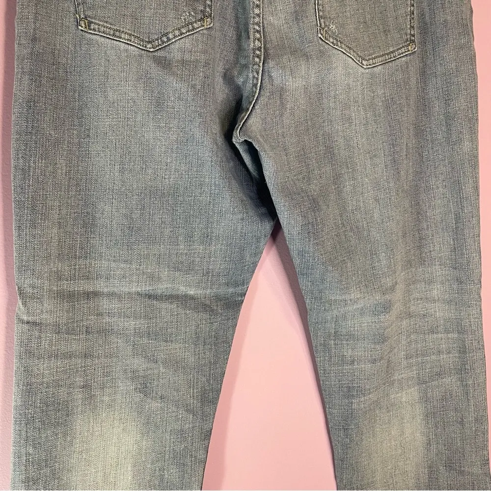 Pilcro and the Letterpress Anthro Pilcro Em Relaxed Cropped Distressed Frayed Jeans Light Denim Size 32 - Image 10