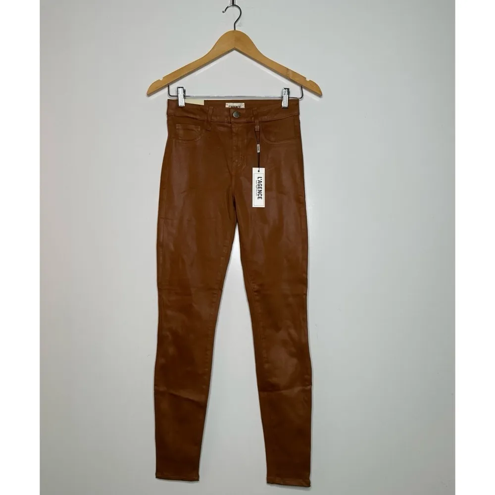 L’AGENCE NWT Marguerite Skinny Jeans in Java Coated Size 26 - Image 3