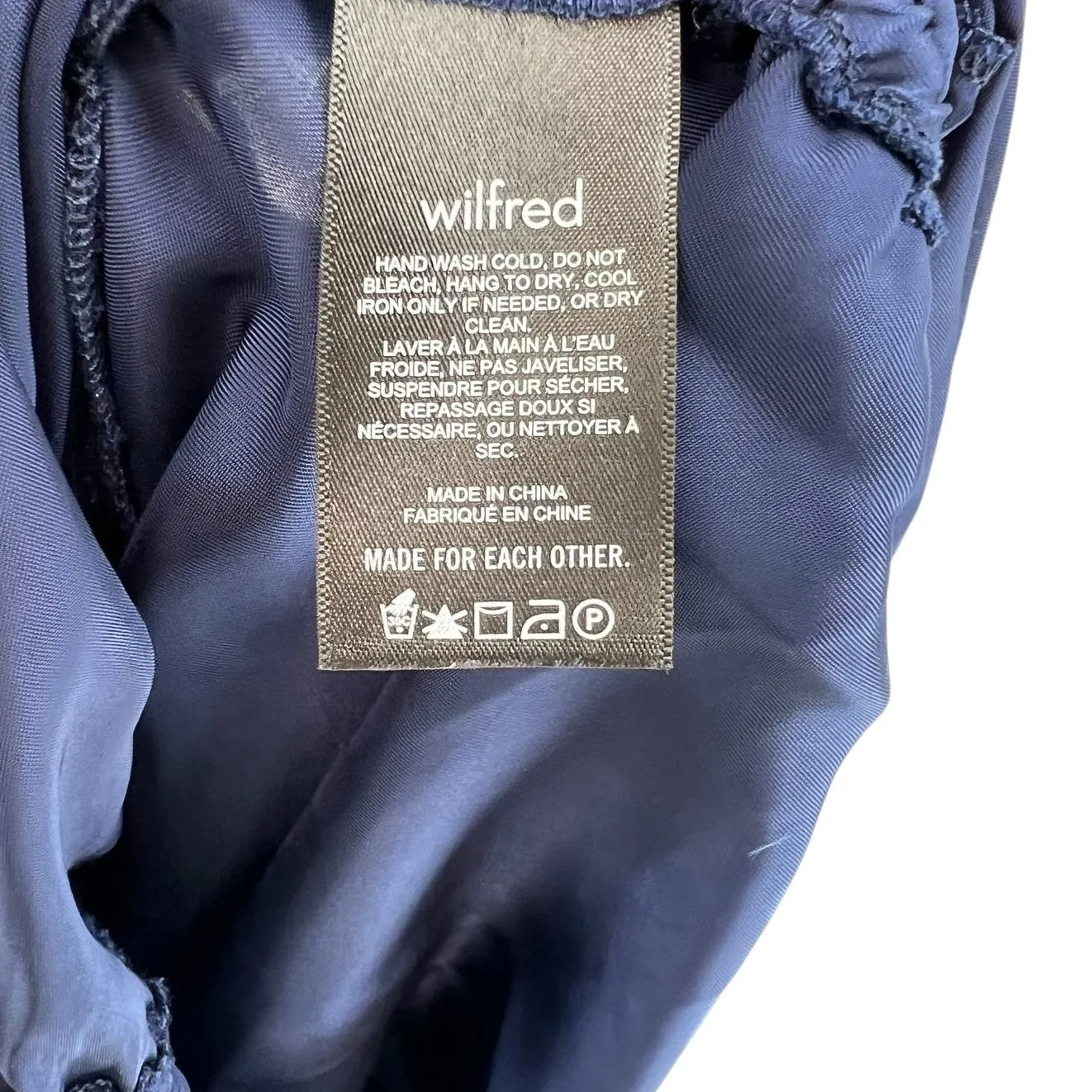 Aritzia Wilfred Only Ruched Slip Dress Mini Sleeveless Navy Blue Size XS - Image 13