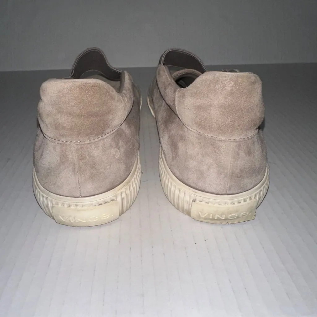 Vince. Shoes Womens 8.5 Taupe Suede Slip-On Sneakers With Elastic Band - Image 3