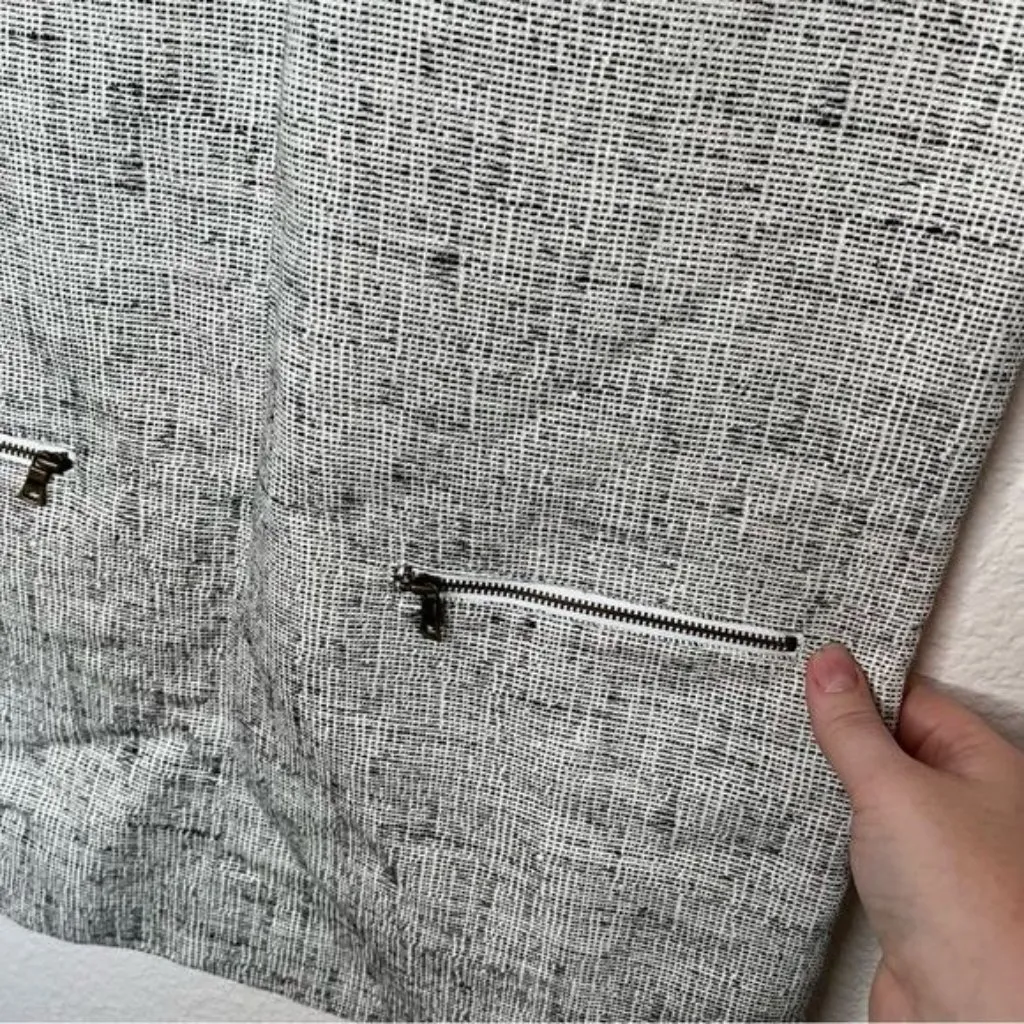 Jenni Kayne micro tweed lined sleeveless above knee business sheath dress small Gray - Image 6