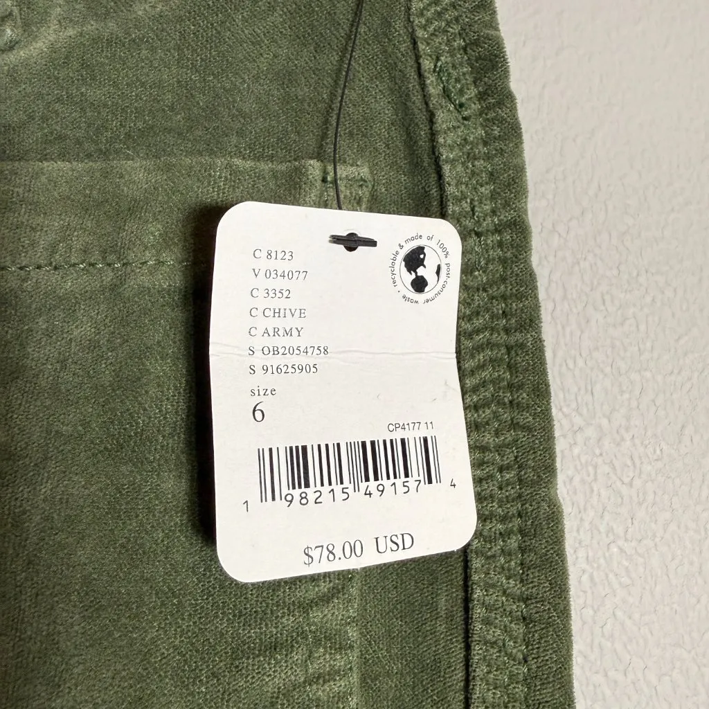 Free People High Time Velvet Kick Flare Pants Women's 6 Chive Green Festival NWT - Image 10