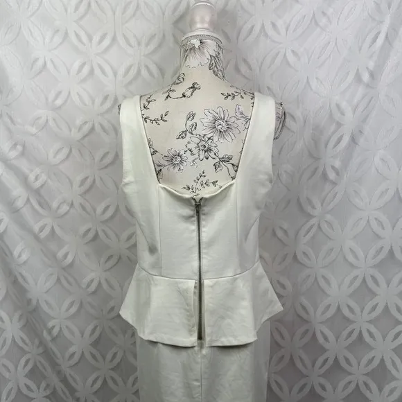 BEIGE BY ECI Peplum Stretch Slim Fit Pencil‎ Zip Back Dress Size 14 NWT - Image 13