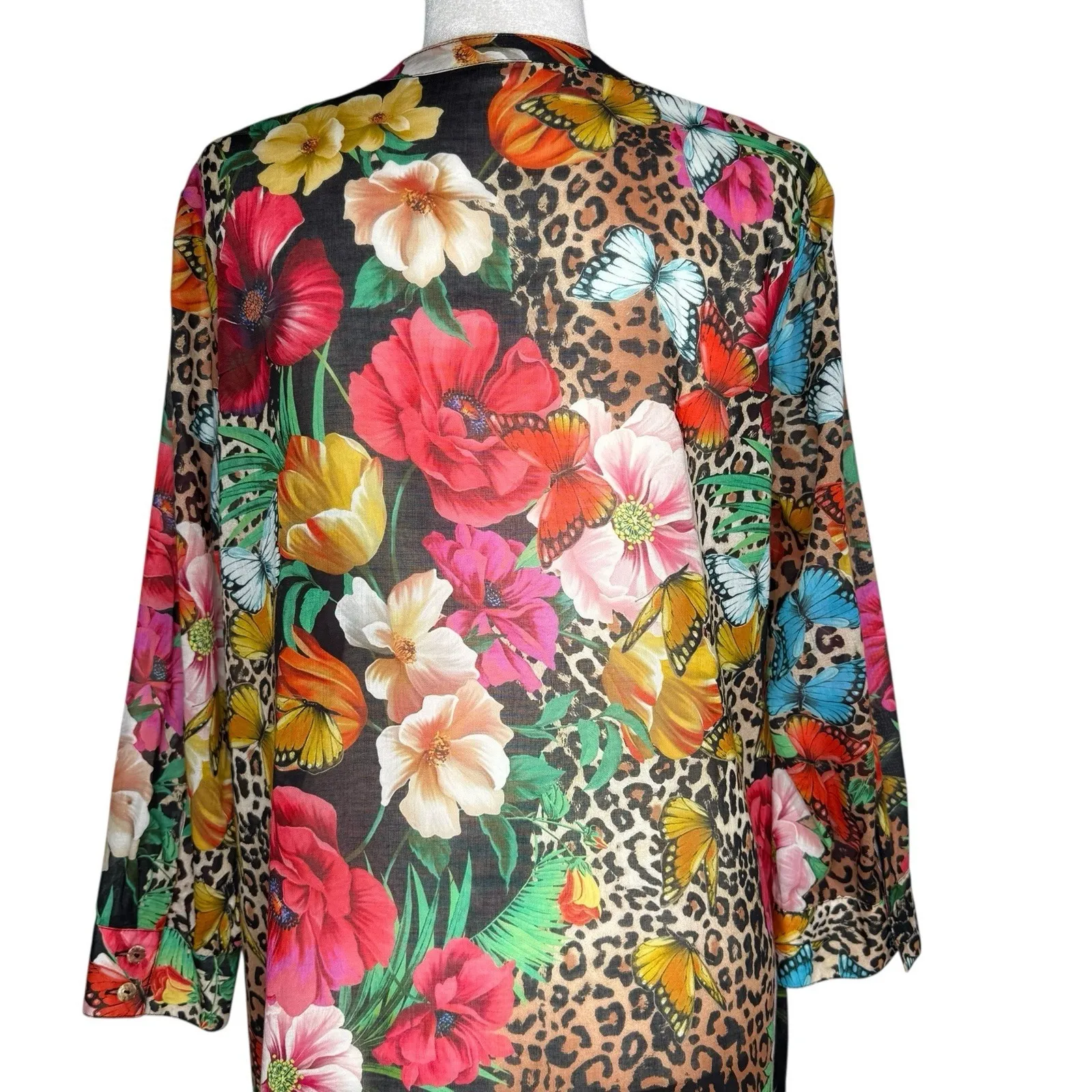 NWOT Johnny Was Sandra Seaside Dress‎ M Floral Butterfly Leopard Boho Pockets - Image 8