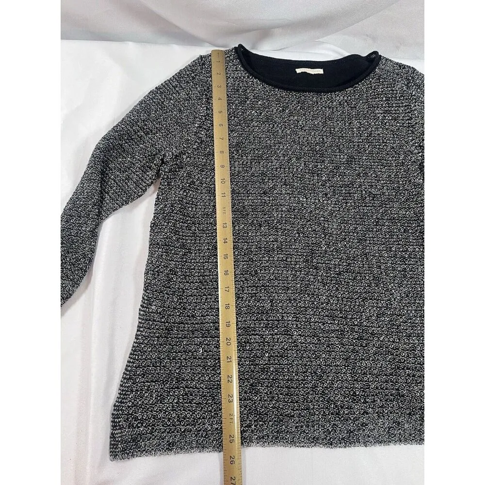 Eileen Fisher Womens Black Organic Linen Blend Tunic Sweater Top M - Image 5