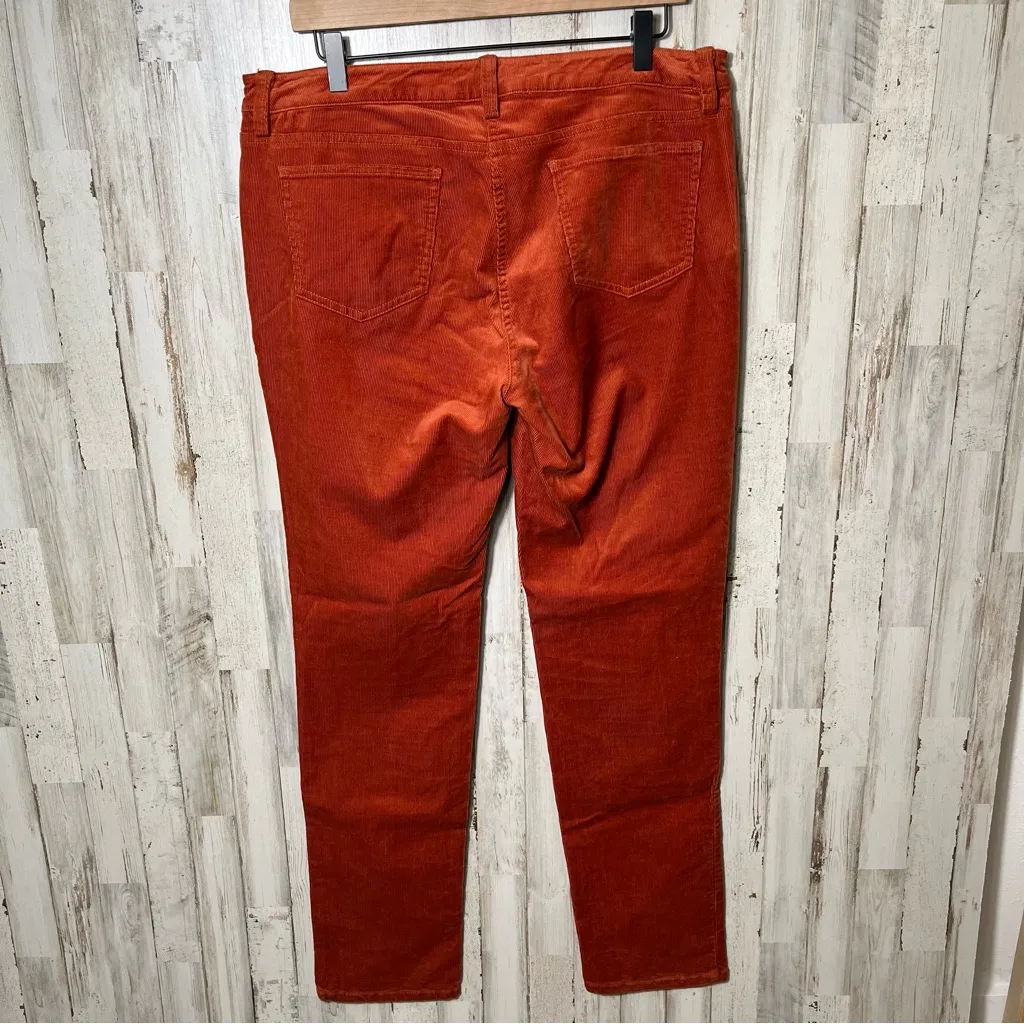 Eileen Fisher Burnt Orange Corduroy Slim Leg Stretch Womens Size 10‎ - Image 6