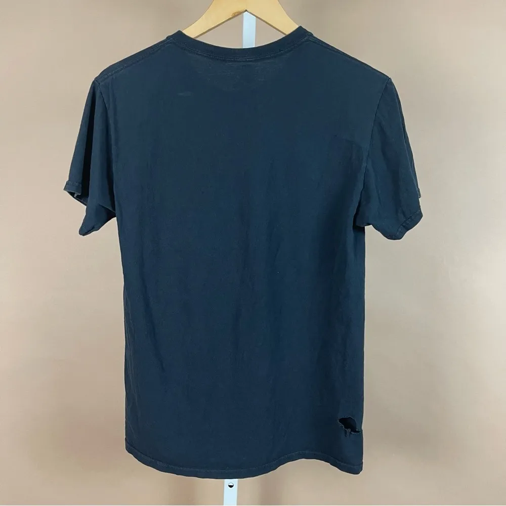 Doma Let's Get Weird Cat Size Small Tie Dye Graphic Tee Shirt Hippie Funny Black - Image 2