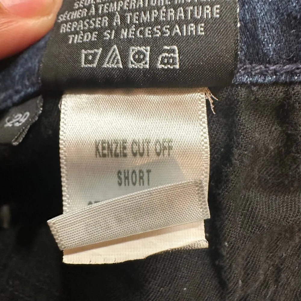 Hudson Kenzie Cut Off Shorts sz 29 Dark Wash Jean Shorts Raw Hem - Image 5