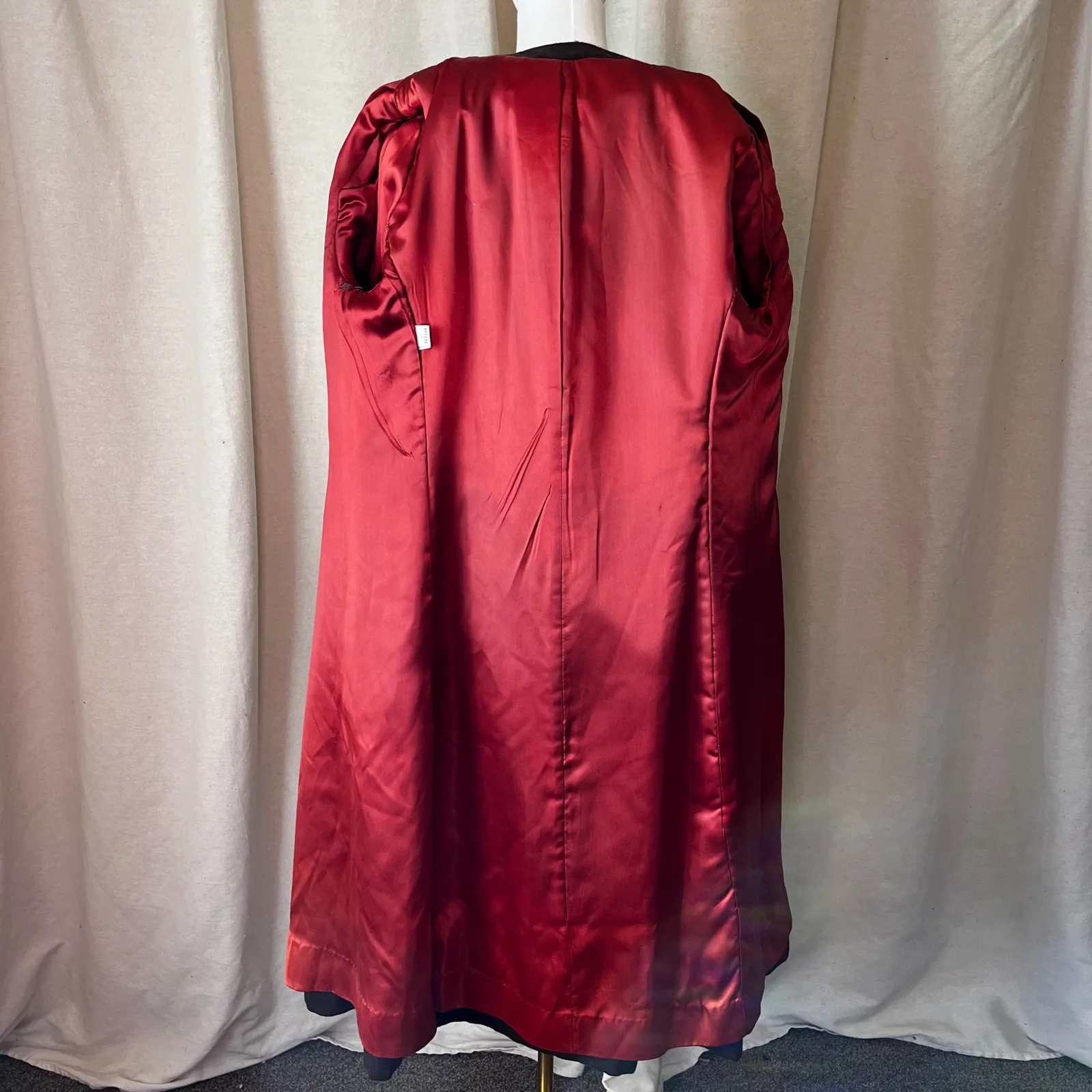 Vintage 1960s Lane Bryant Tall Shop Wool Coat w/ Genuine‎ Mink Fur Collar Sz M Brown - Image 6