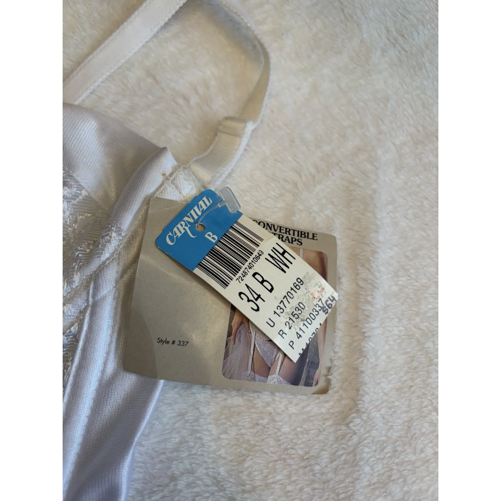 Vintage CARNIVAL White Lace Bustier‎ Convertible Straps Bra Corset 34 B # 337 Size undefined - Image 4