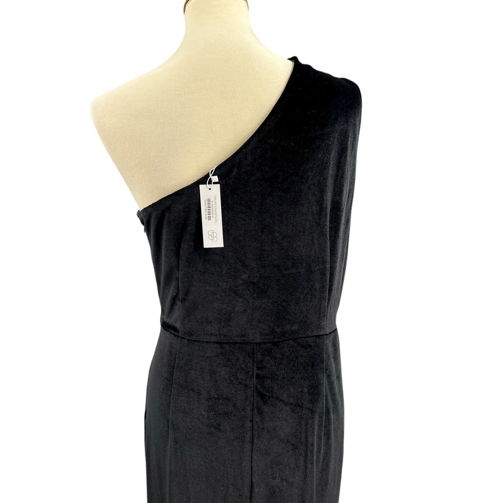 Baltic Born One‑Shoulder Black Velvet Kourtney Dress XL New - Image 6