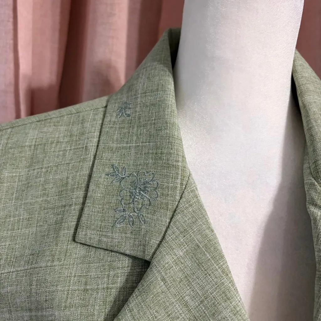 vintage front button collared blazer blouse - Image 4