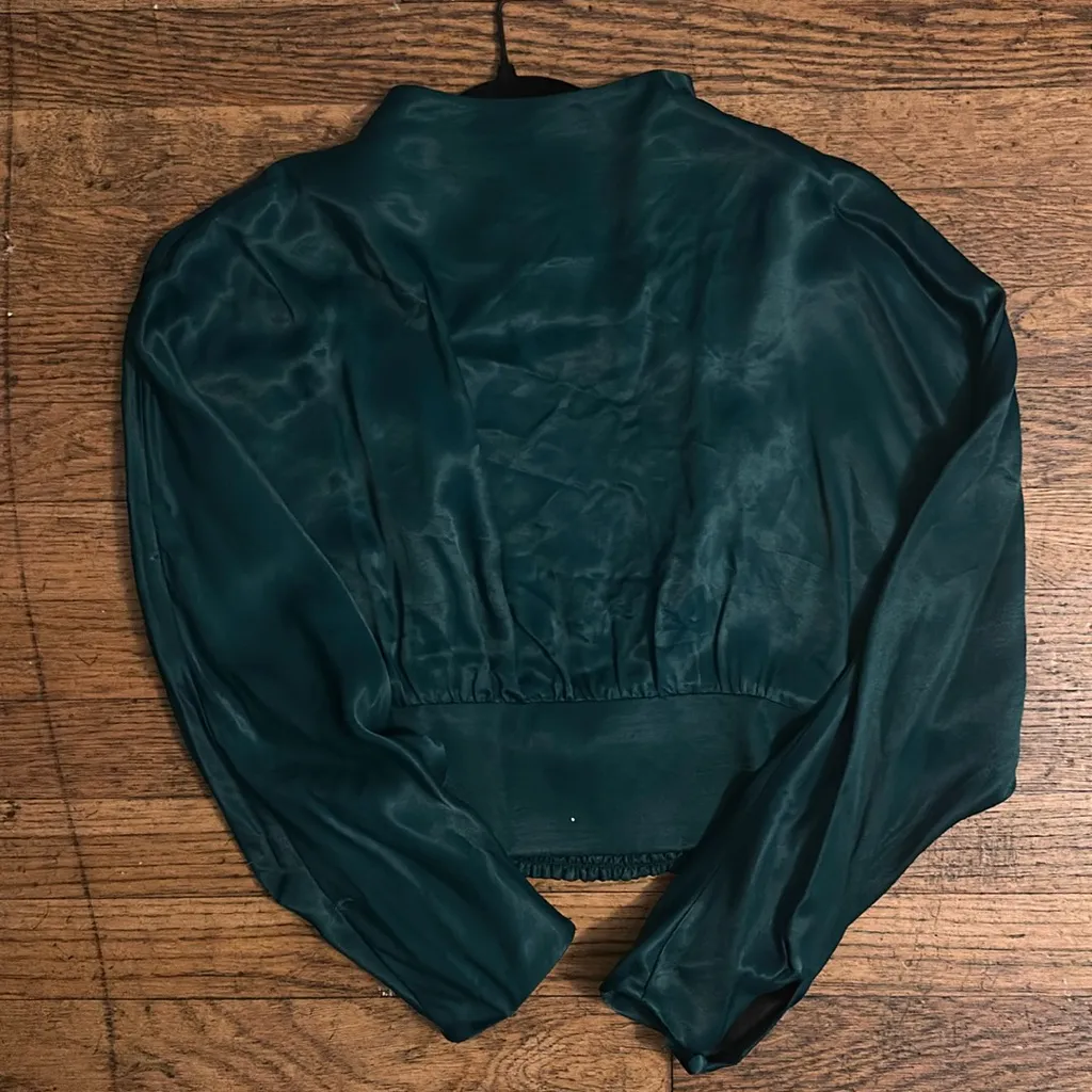 Zara Emerald Green Silky Blouse! - Image 2
