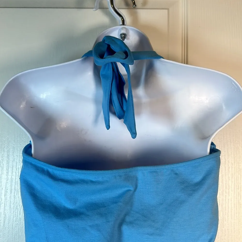 Vintage VTG Y2K Victoria's Secret Bra Tops Halter Blue Sweetheart Neck Large EUC - Image 5