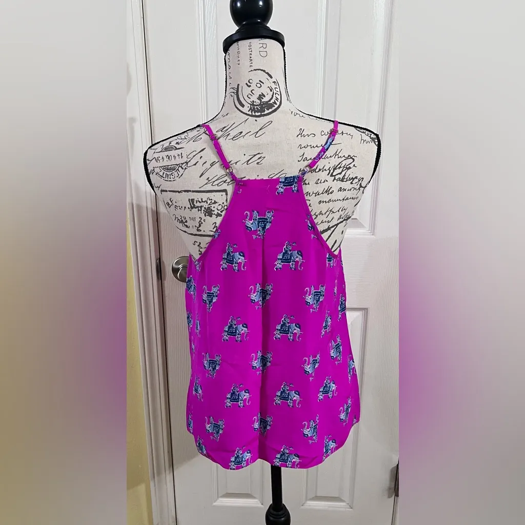 Lilly Pulitzer Magenta Bazaar Dusk Silk Tank - Image 7