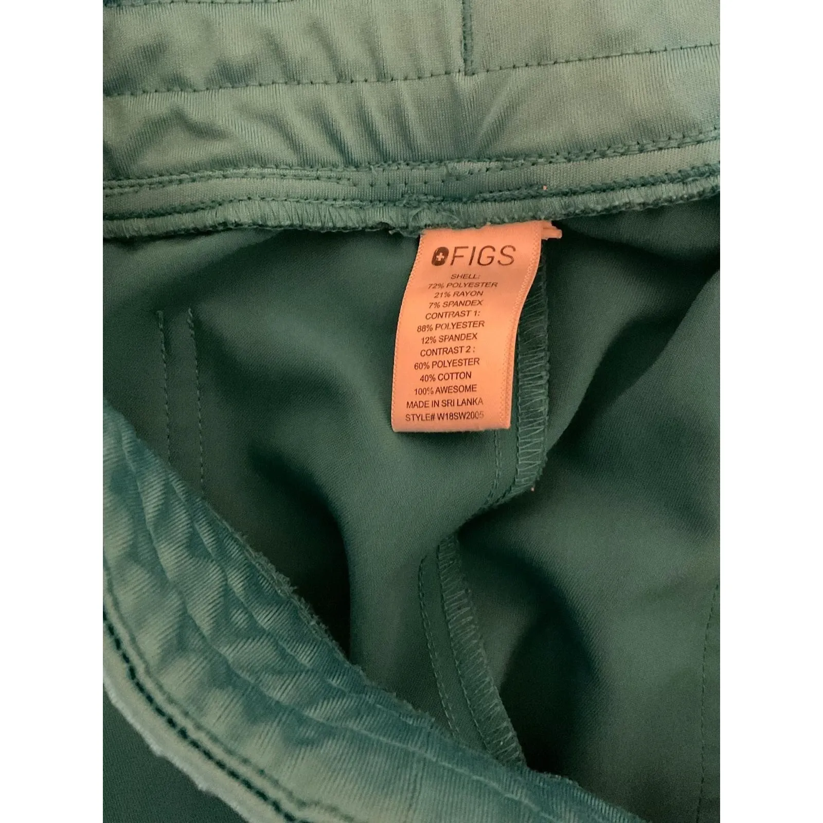 Figs Joggers Cargo Pants Green‎ High Waisted Scrubs Pockets Women Size XL - Image 7