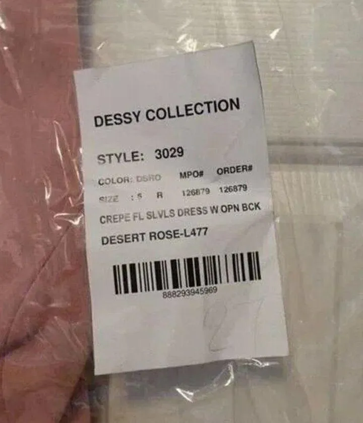 NWT Dessy Collection Diamond Cutout Front Slit Trumpet Gown 6 Desert Rose Pink - Image 6