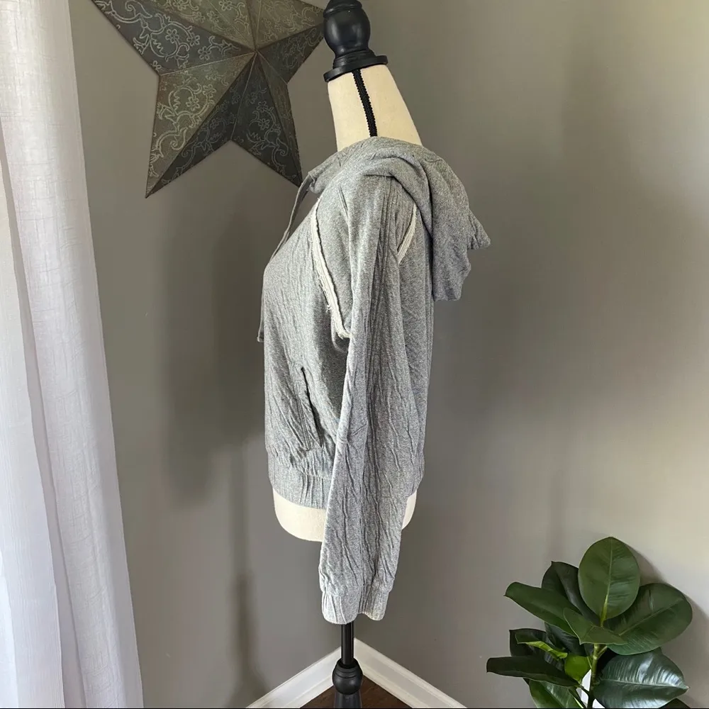 Free People Pullover Hoodie Gray Sz Medium - Image 8