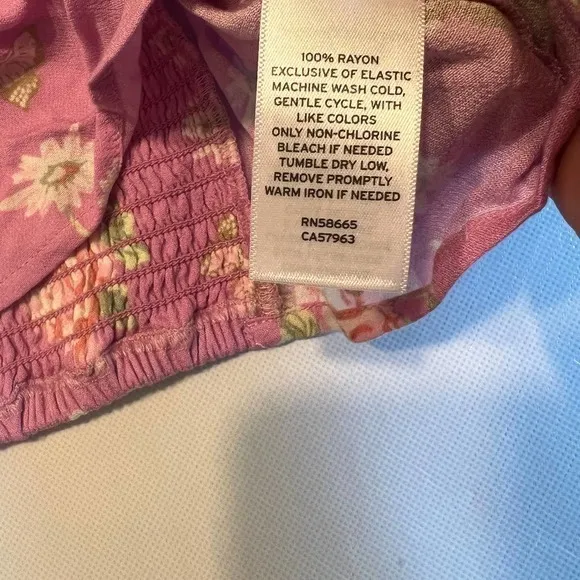 BP Womens Small Floral Print Tie Front Cami Top Adjustable‎ Straps Pink Women's - Image 3