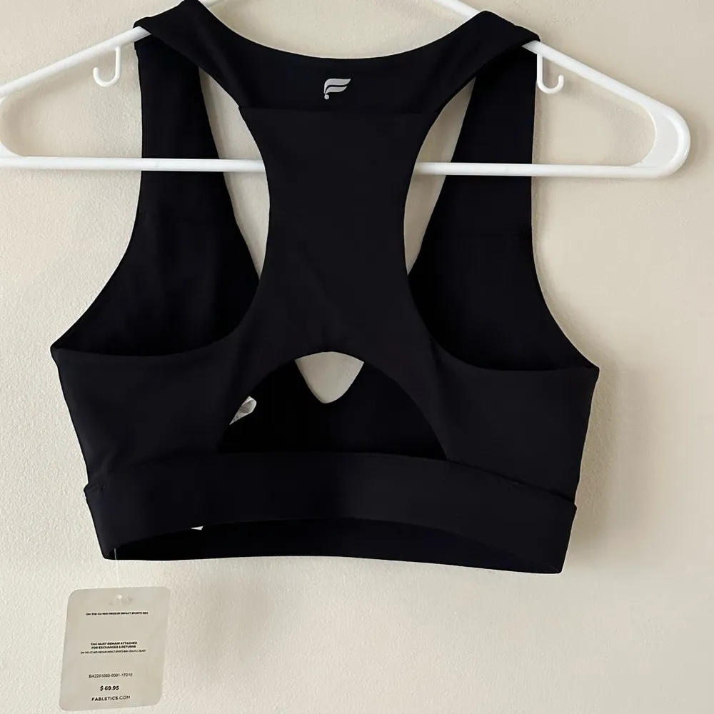 FABLETICS - Women’s On-The-Go Midi Medium Impact Sports Bra Size XXS NWT Black - Image 4
