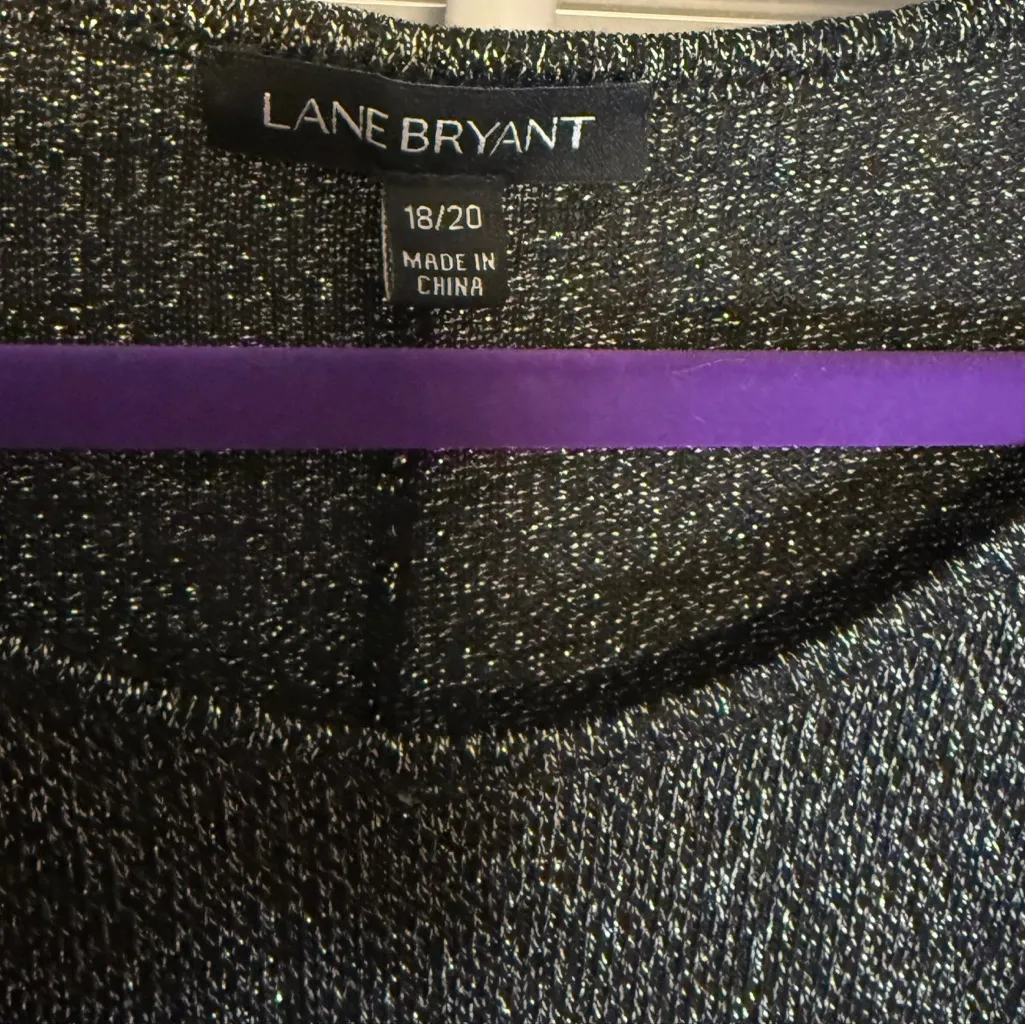 Lane Bryant Black and White Glitter Knit Top - Image 3