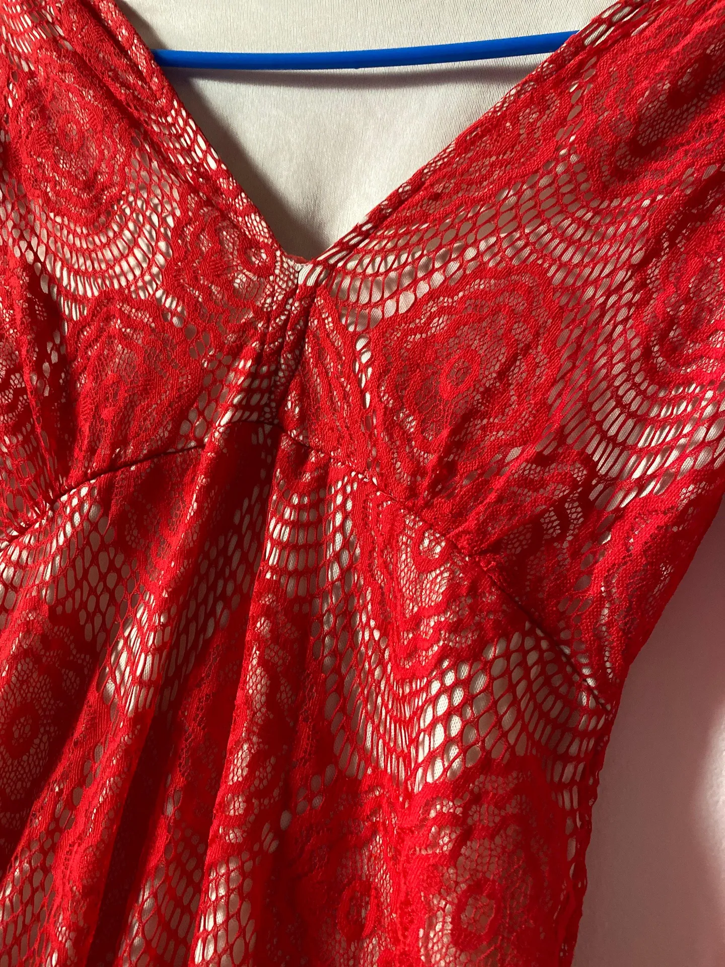 Vintage Red Lace Dress Size S petite - Image 8