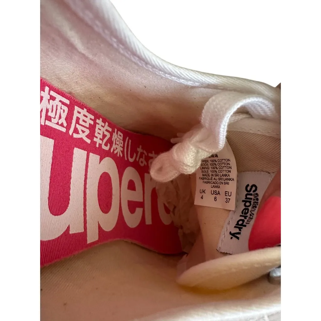 SUPERDRY Women's White Blue Stitch Sneakers Size 6 NEW NWOB - Image 7
