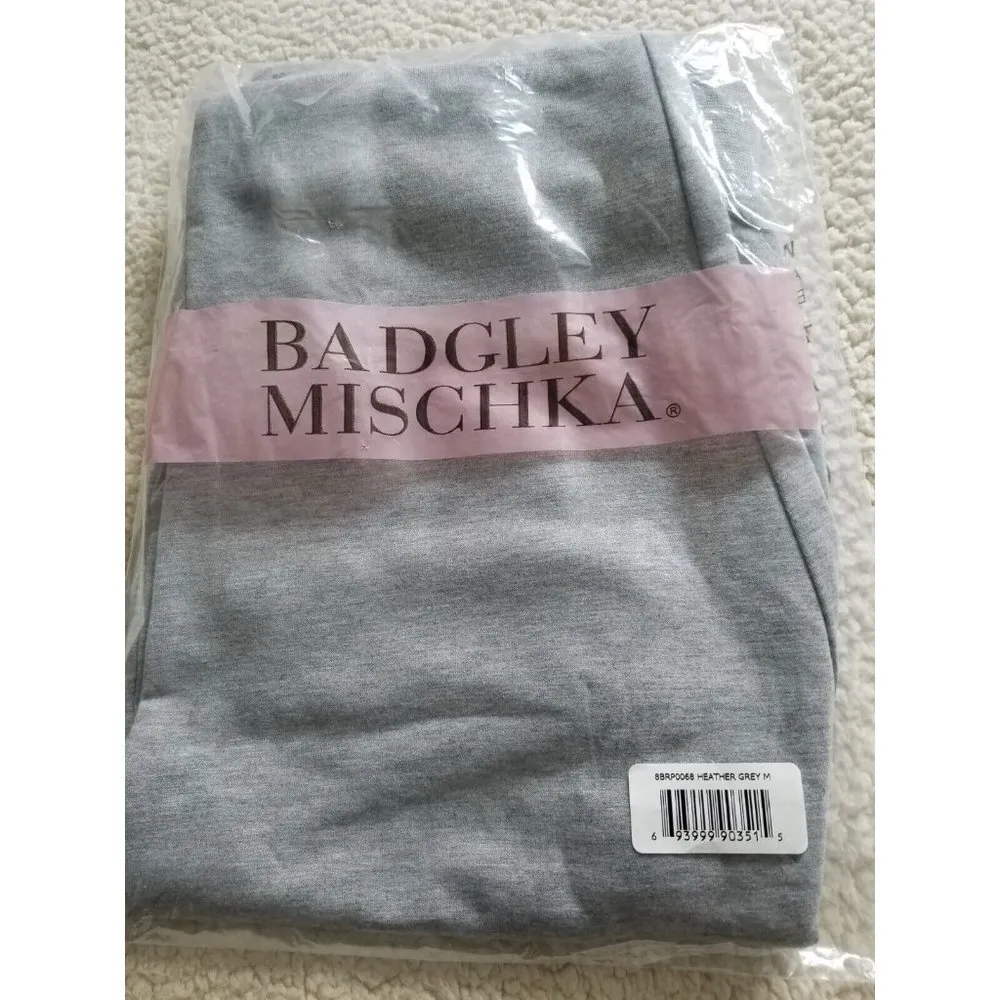 Badgley Mischka French Terry Jogger Pants with Pockets Heather Grey Women's Sz M - Image 5