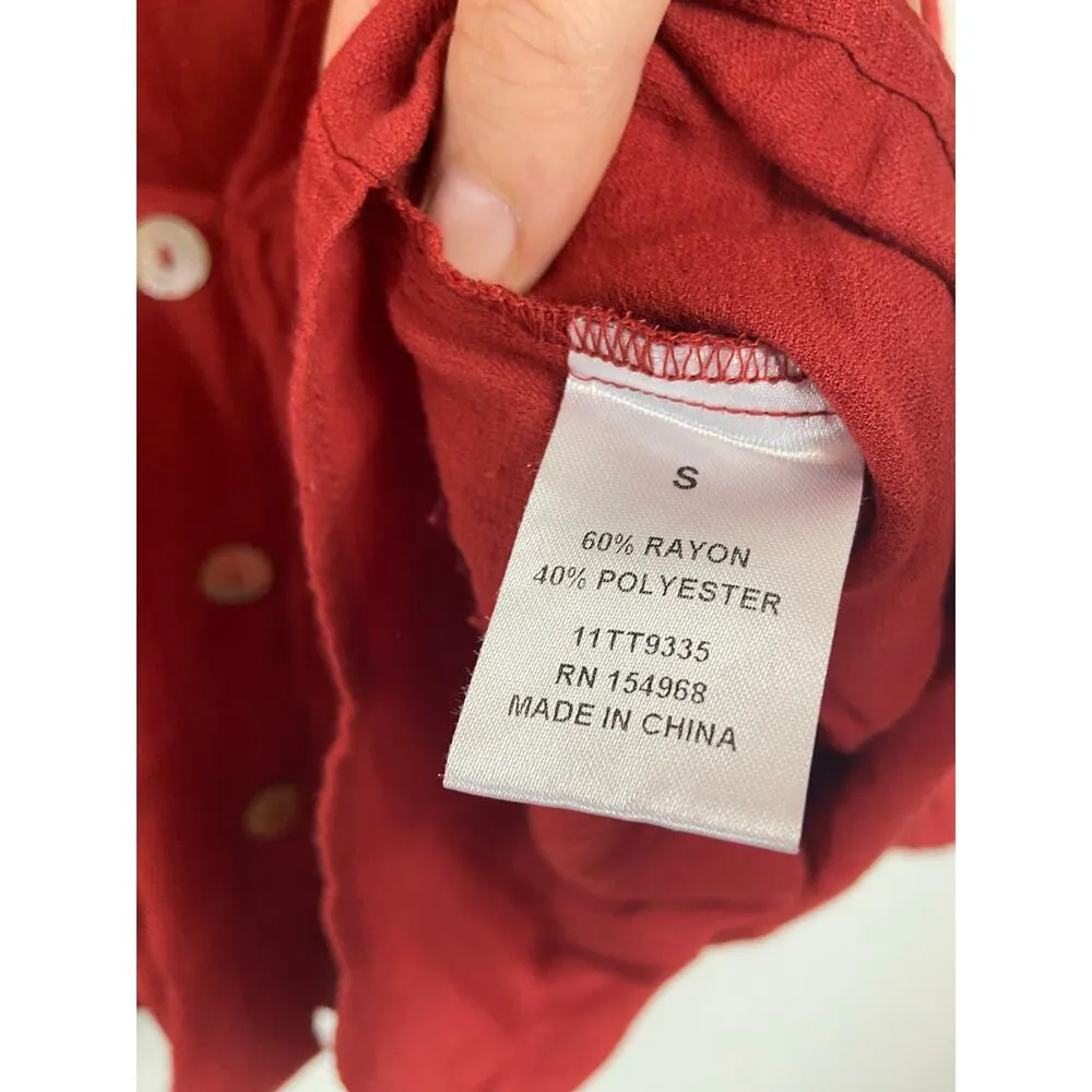 LA CHARME U red v neck blouse size S - Image 4