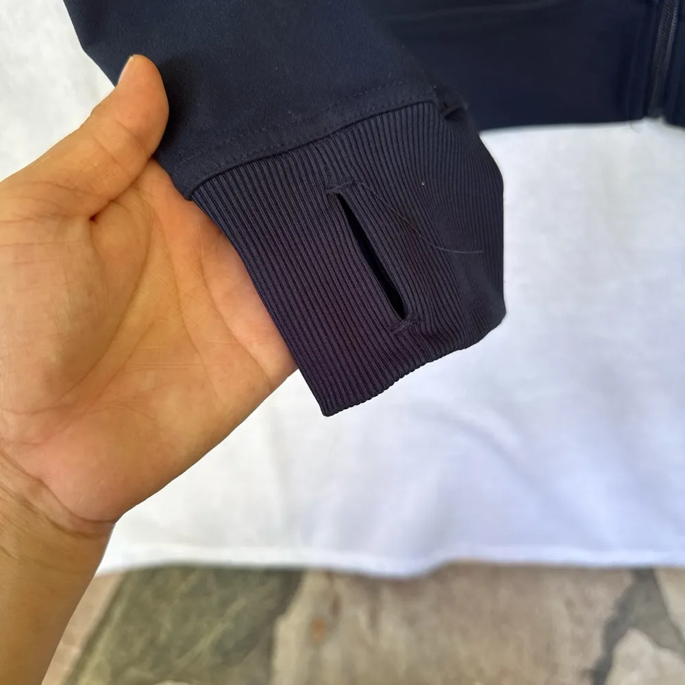 Athletic Works navy Bomber Jacket with Bright Stripes plus size - Image 6