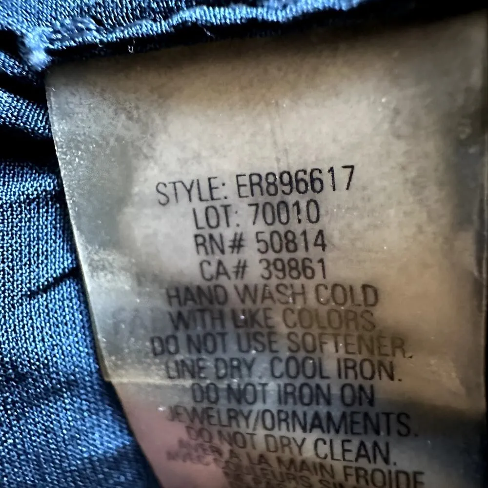 Elie Tahari Silk Dress Ruffle Mock Neck Shift With Built In Necklace Teal Blue 2 - Image 6