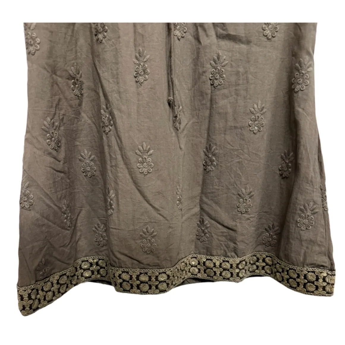 Clara The Label Handmade Tunic Dress Willow Brown Embroidered Size Medium NWT - Image 3