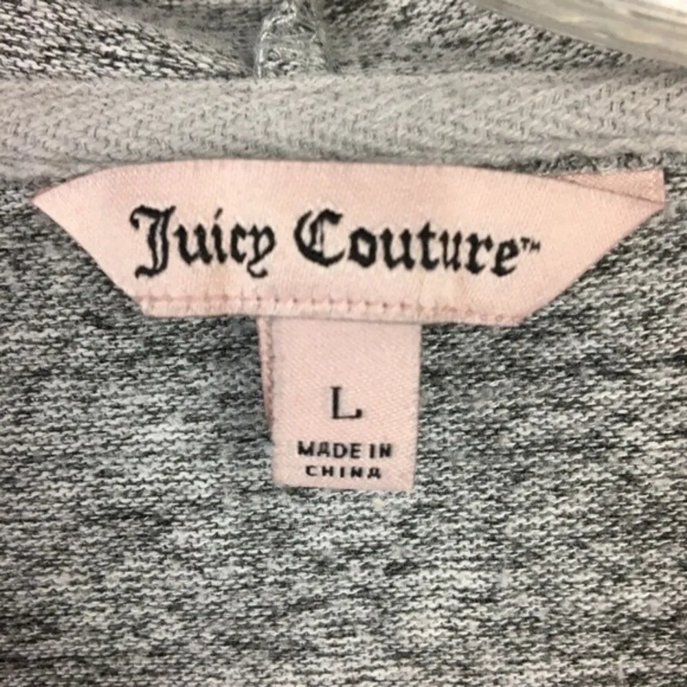 Juicy Couture Gray Space Dye Athletic Sporty Athleisure Hoodie Zip Jacket L - Image 5