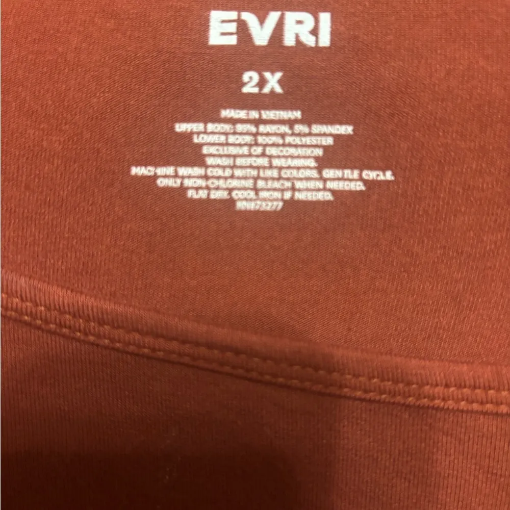 EVRI pattern babydoll women’s top Orange Size 2X - Image 4