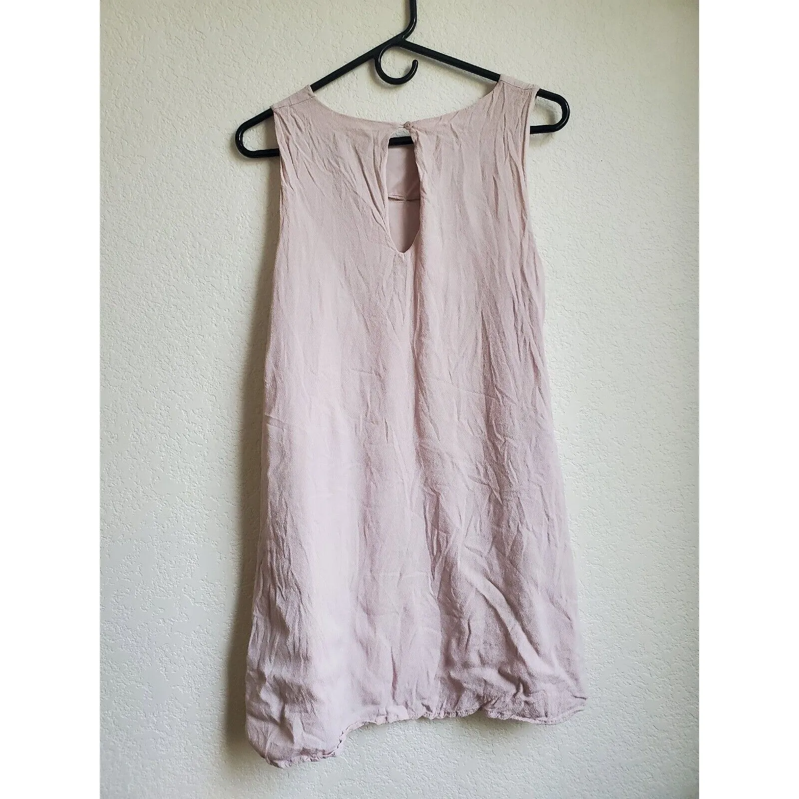 Very J Dress Women Large Sleeveless Pastel Pink Cream Shift Midi w Pockets - Image 5