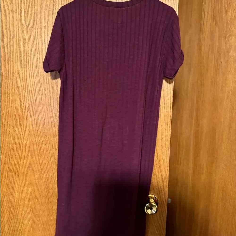 Chaser NWT burgundy tshirt dress ribbed - Image 2