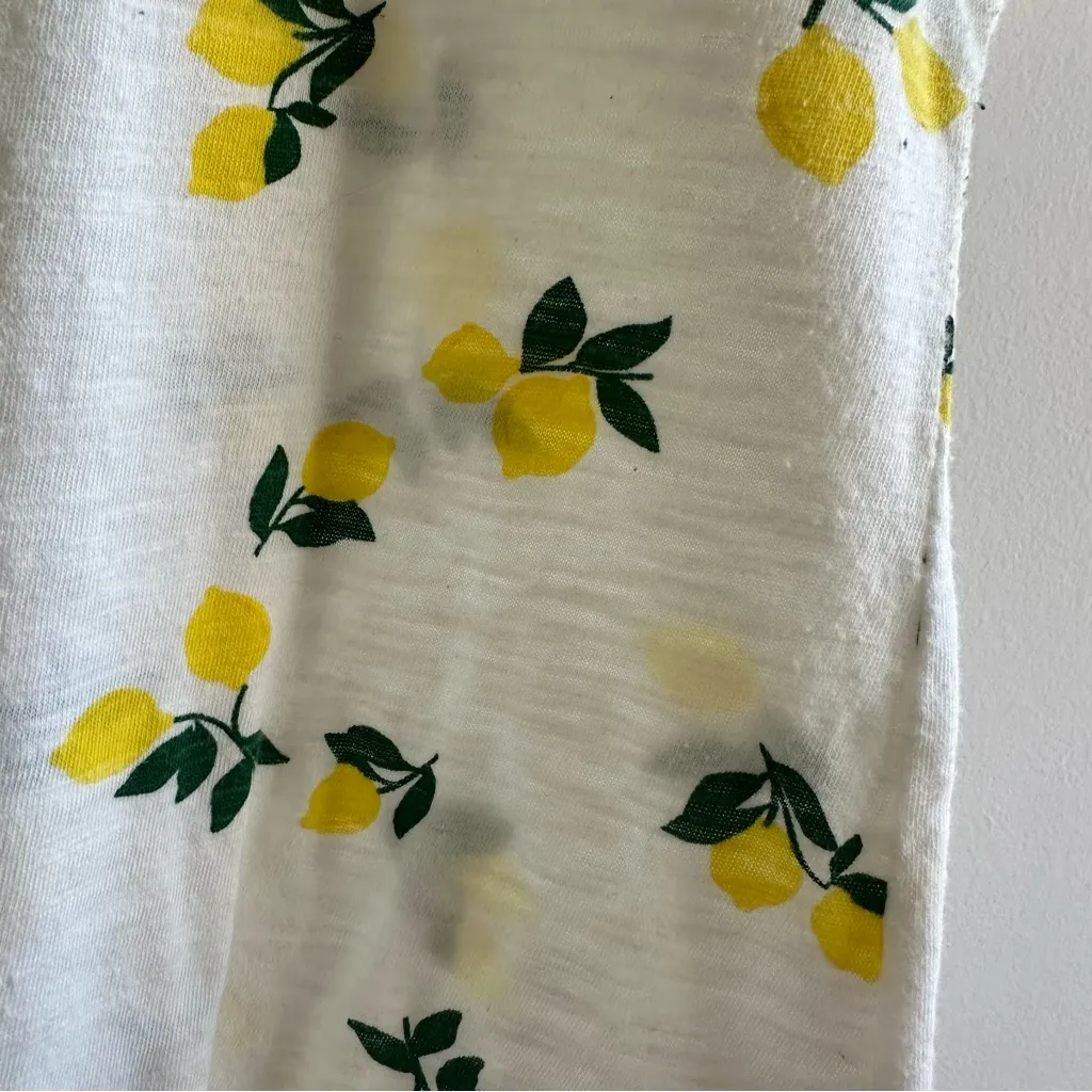Como vintage  Lemon Patterned White Tee - Image 2