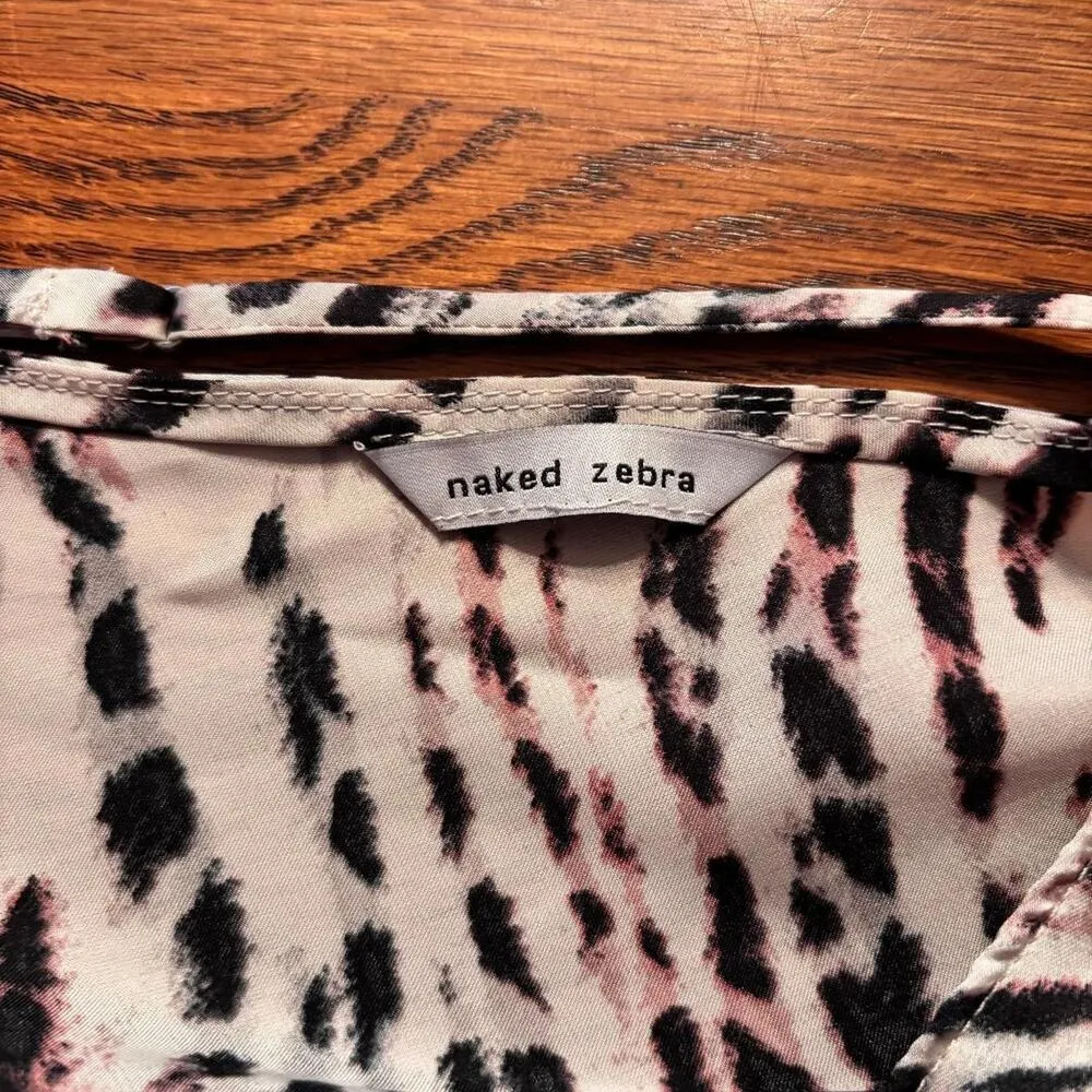 Naked Zebra Cropped Top Zebra Print V Neck Women's - Image 3