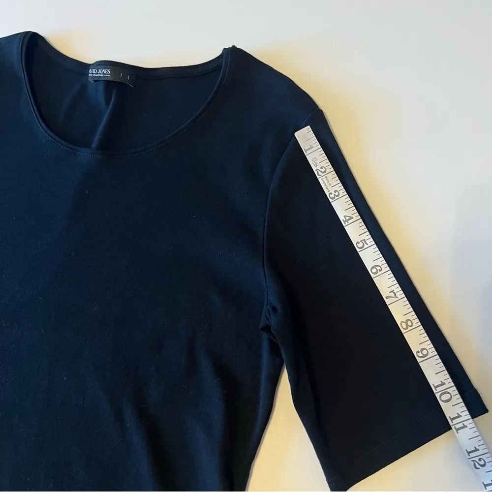 David Jones 100%Cotton Tshirt, elbow length sleeves, black, size L - Image 5