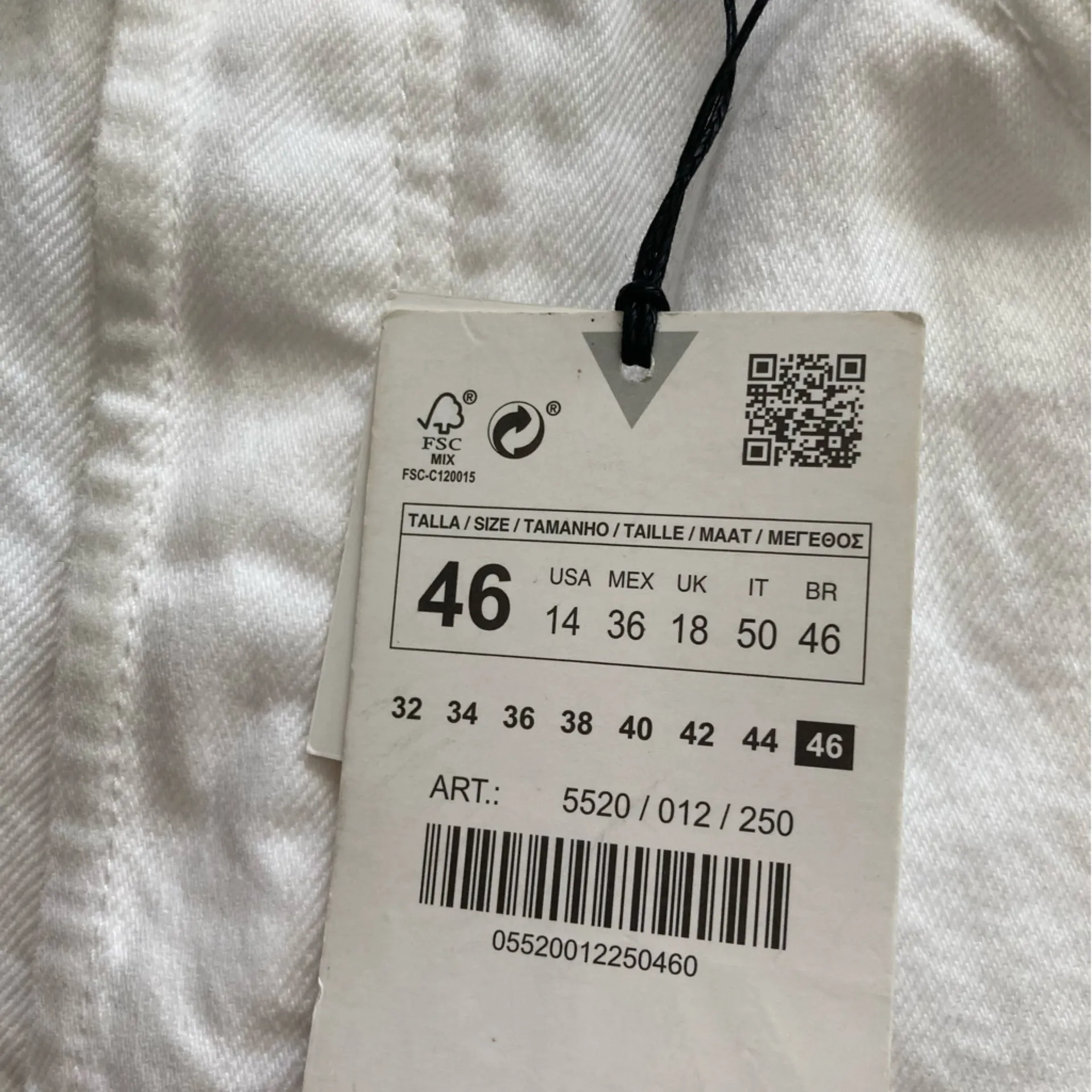 NEW Zara High Rise White Jean Denim Fringe Shorts 2.25” Pockets Size 14 / 46 NWT - Image 5