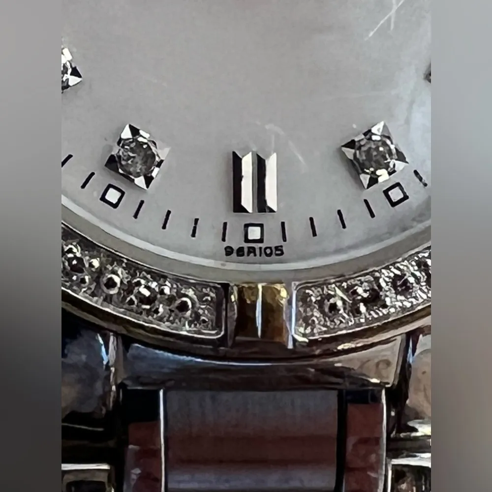 Bulova Ladies Watch Marine Star Genuine Diamonds White Pearl Dial 96R105 - Image 6