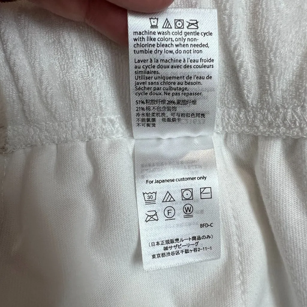 Barefoot Dreams Beach Cozy Terry Shorts Womens Medium White Sea Salt Stone M - Image 13