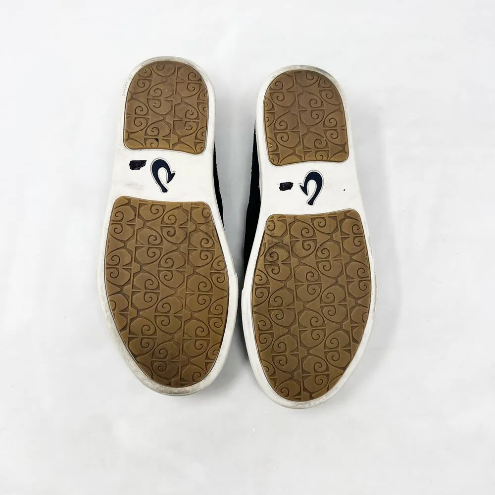 [OluKai] Pehuea Black Textured Embossed Suede Leather Slip On Sneakers Size 6 - Image 9