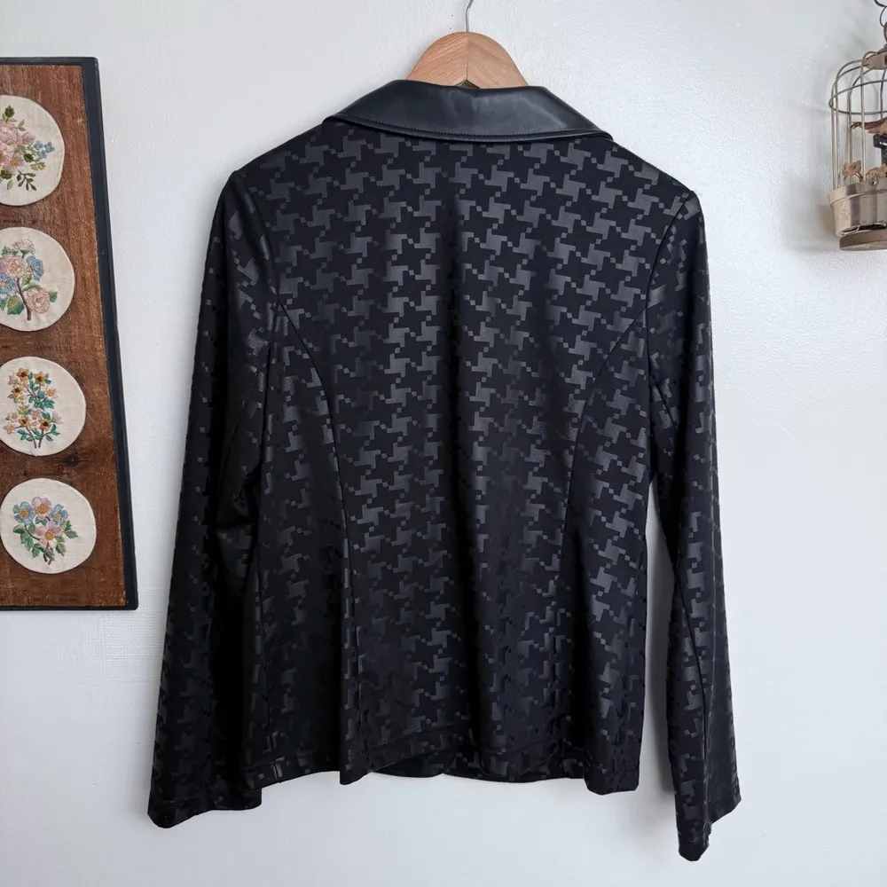 Jane and John Black Houndstooth Fitted Blazer Size M - Image 7