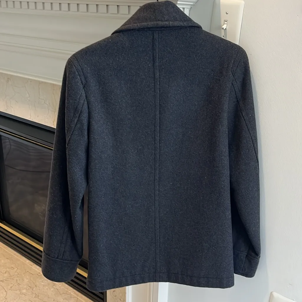 Merino wool double breasted cotton grey size small - Image 4