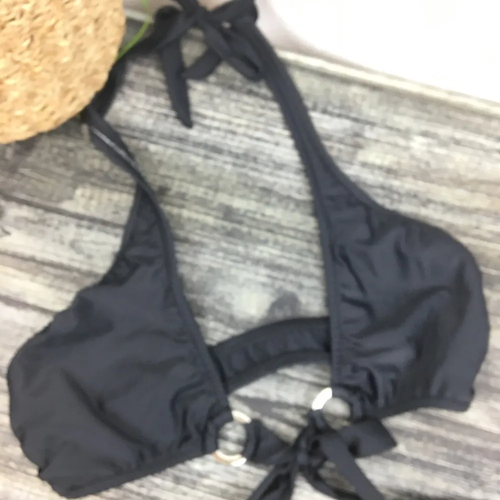Venus Black Triangle Front Ring & Tie Swim Suit Bikini Top C - Image 5
