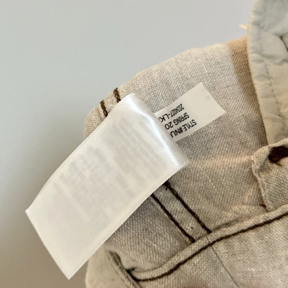 MADEWELL Patch Pocket Linen Flare Trousers in Oat Color Linen Size US 2 NWT - Image 9