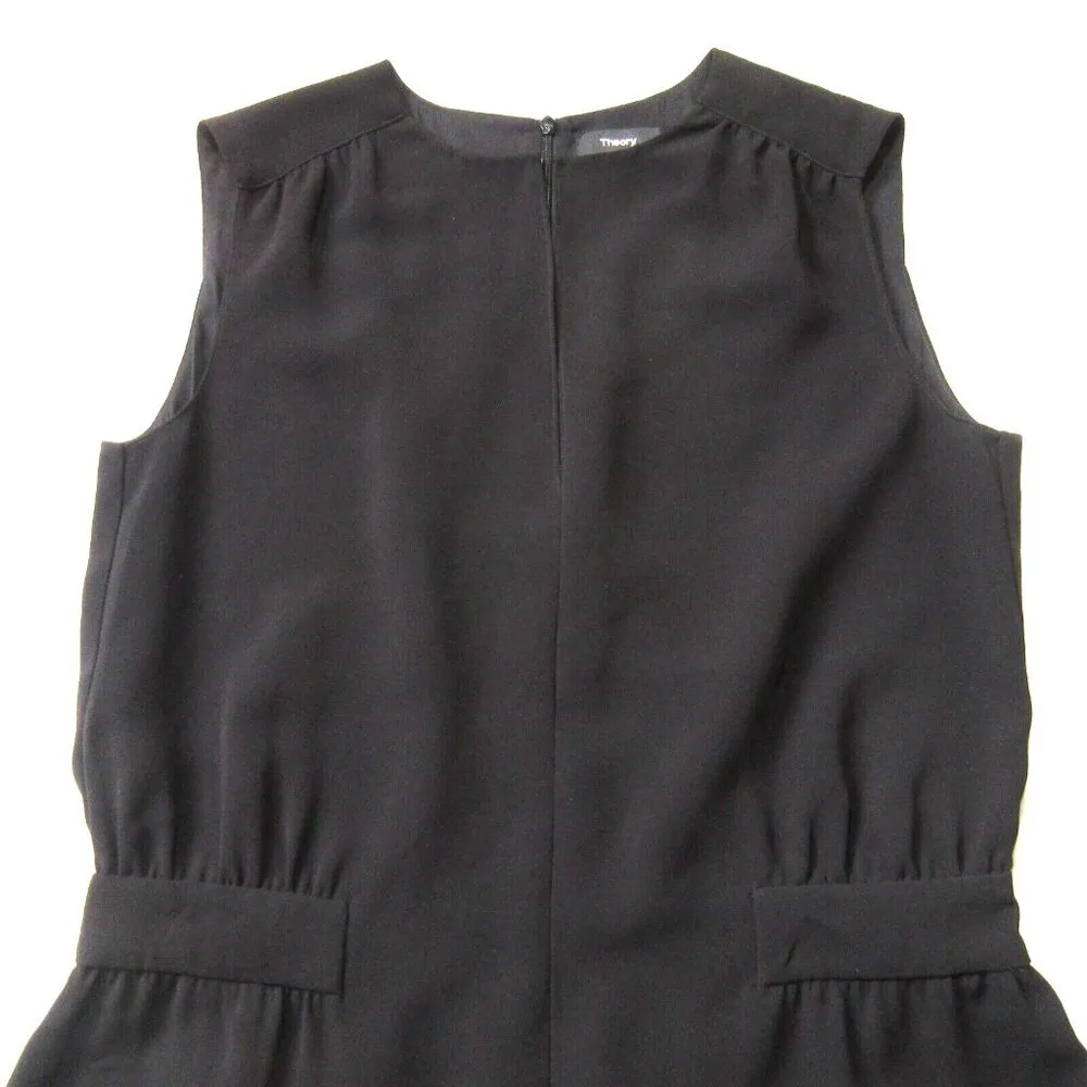 NWT Theory Shirred Jumpsuit in Black Classic Crepe Keyhole Neck Jumpsuit 6 - Image 5