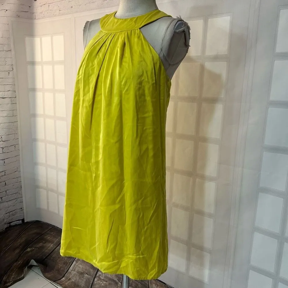 INC International Concepts High Neck yellow silk Dress Size 6 - Image 3