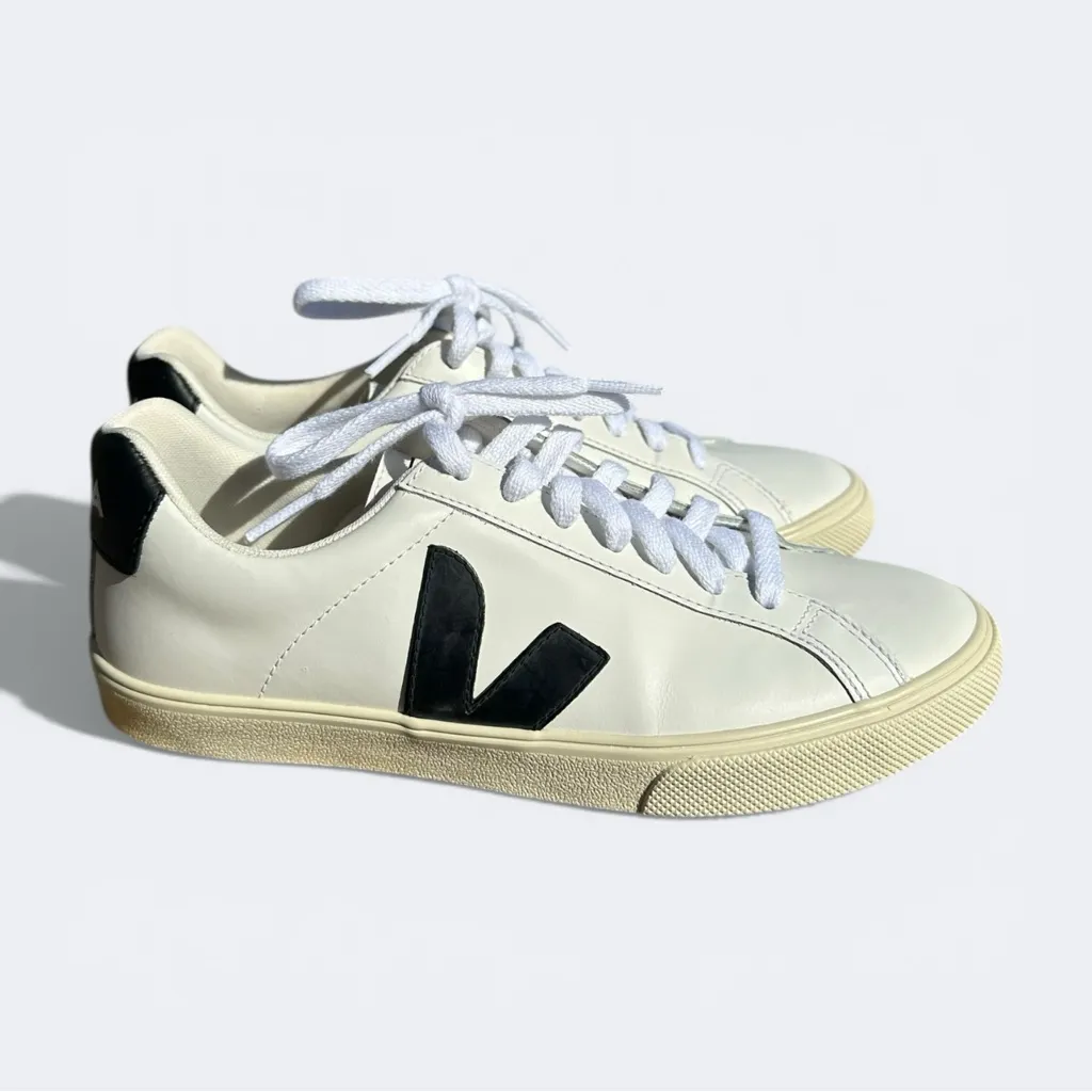 Veja Esplar Leather Sneakers White Black Size 6 - Minimal Classic - Image 6